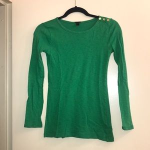 J. Crew green long sleeve tee